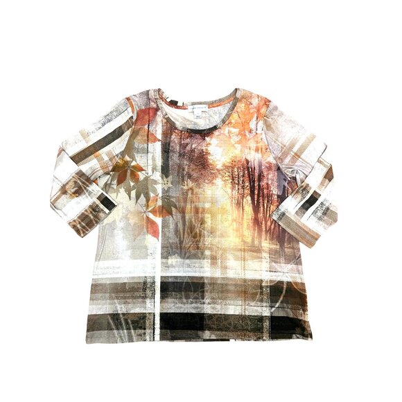 Christopher & Banks Extra LG Fall Scene Rhinestone Embellished Long Sleeve Top - Picture 10 of 10